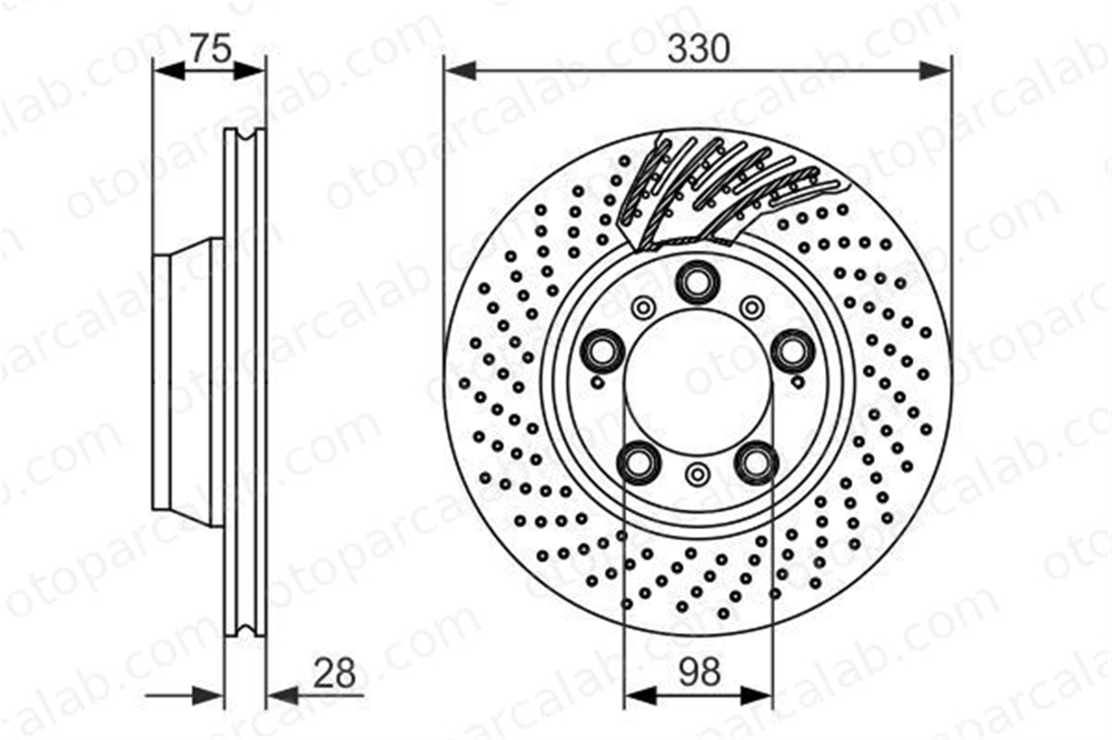 BOSCH 0 986 479 581 Fren Disk Ayna Arka Sağ ve Sol PORSCHE 911 911 Cabrio 99135240302 99635240500