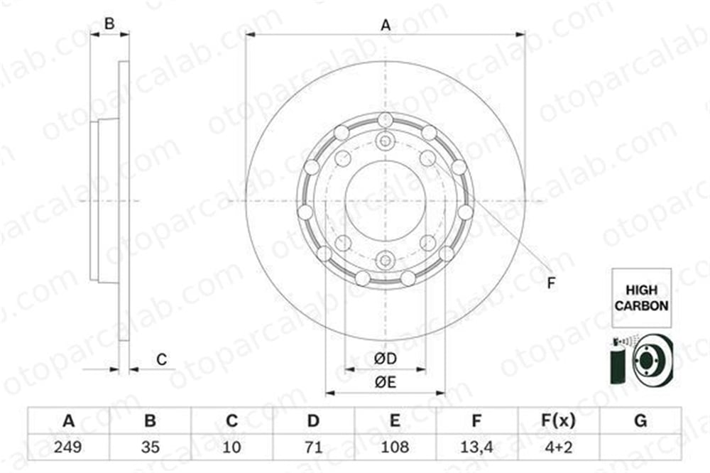 BOSCH 0 986 479 H15 Fren Disk Ayna Arka Sağ ve Sol PEUGEOT 208 II 2008 II 1643574180