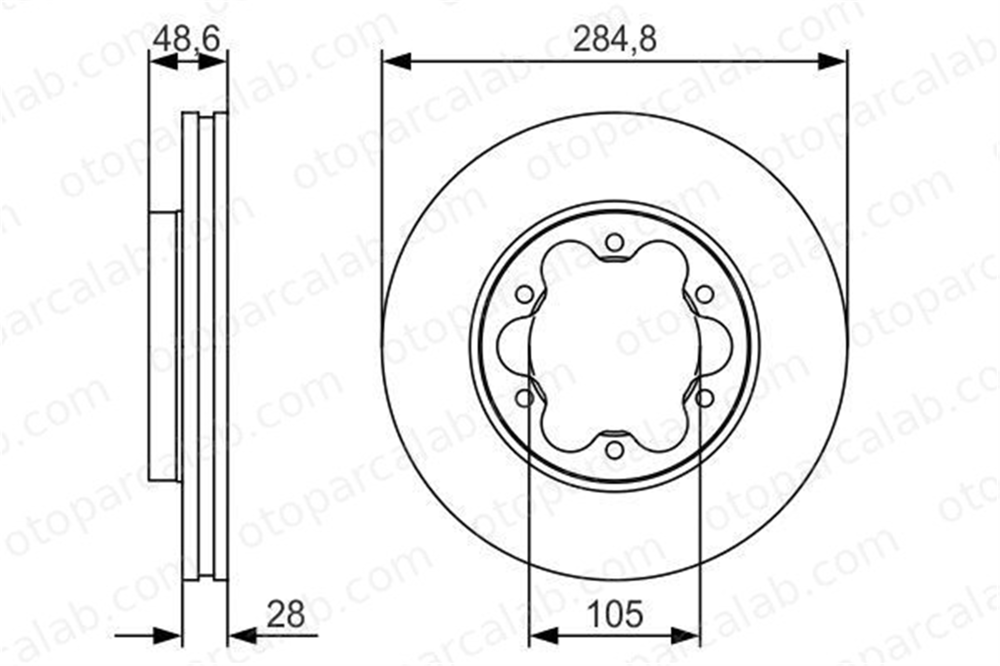 BOSCH 0 986 479 R27 Fren Disk Ayna Ön Sağ ve Sol TOYOTA HIACE V Panelvan/Van 4351226190 4351256190