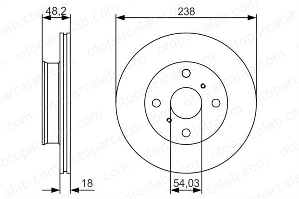 BOSCH 0 986 479 R75 Fren Disk Ayna Ön Sağ ve Sol TOYOTA COROLLA COROLLA Compact 4351212250 4351212290
