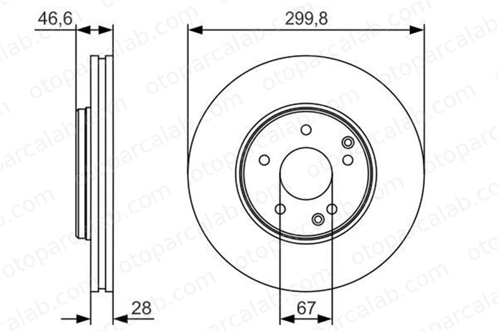 BOSCH 0 986 479 R79 Fren Disk Ayna Ön Sağ ve Sol MERCEDES-BENZ E-SERISI T-Model CLK Cabrio A2034210512 5098064AA