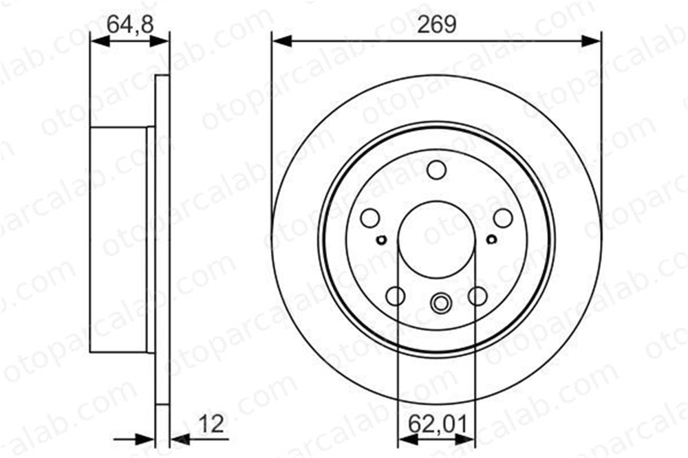 BOSCH 0 986 479 T13 Fren Disk Ayna Arka Sağ ve Sol TOYOTA CAMRY Sedan 4243106050 4243133100