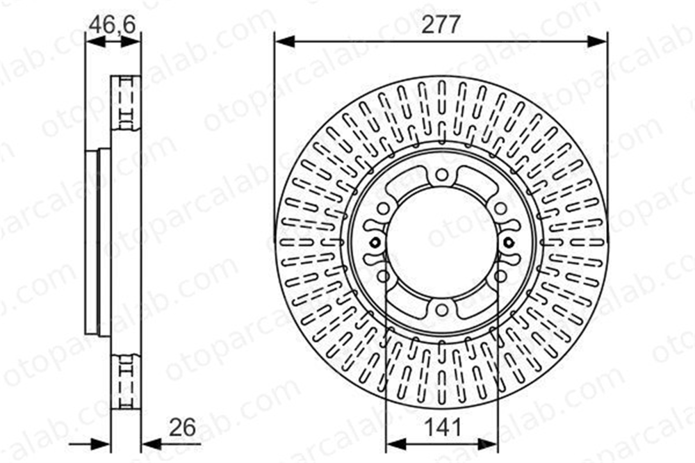BOSCH 0 986 479 T41 Fren Disk Ayna Ön Sağ ve Sol HYUNDAI H-1 / STAREX Minibüs/Otobüs H-1 Panelvan/Van 581294A400