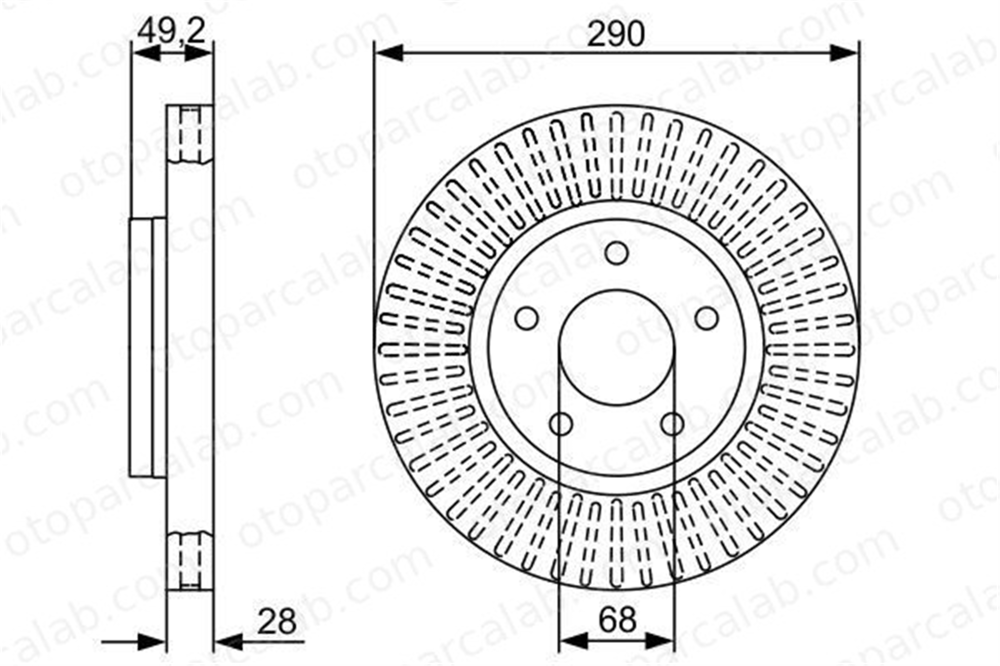 BOSCH 0 986 479 V48 Fren Disk Ayna Ön Sağ ve Sol INFINITI Q45 III NIS40206CK000 NIS40206WL80A