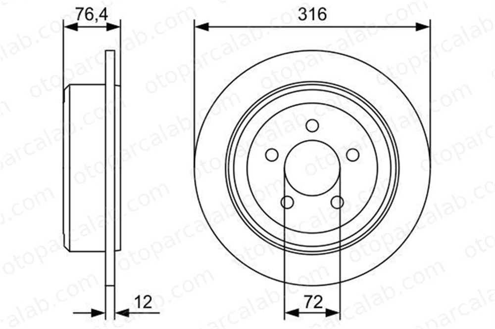 BOSCH 0 986 479 W22 Fren Disk Ayna Arka Sağ ve Sol JEEP CHEROKEE DODGE NITRO 52129250AA