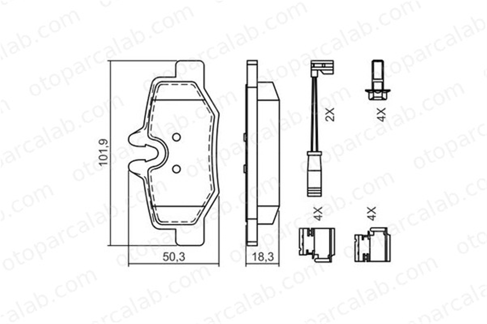 BOSCH 0 986 494 603 Fren Disk Balata Arka MERCEDES-BENZ VITO Minibüs/Otobüs VITO / MIXTO Panelvan/Van A0004216210 4216210