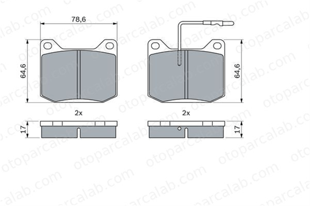 BOSCH 0 986 494 938 Fren Disk Balata Ön PEUGEOT 504 504 Break 425096 424546