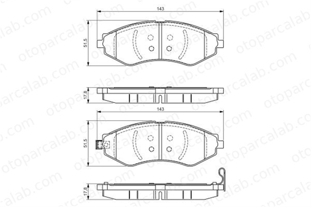 BOSCH 0 986 495 116 Fren Disk Balata Ön DAEWOO NUBIRA Sedan CHEVROLET AVEO / KALOS Sedan 12996405 96391891