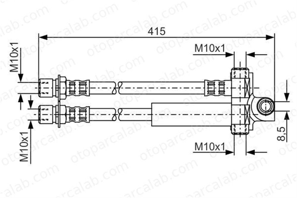 BOSCH 1 987 476 615 Fren Hortumu Arka Sağ veya Sol FORD TRANSIT Minibüs/Otobüs TRANSIT Panelvan/Van 6577426 T24053