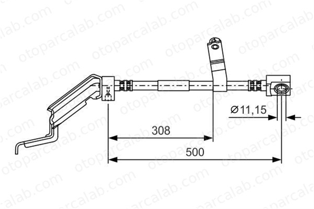 BOSCH 1 987 476 866 Fren Hortumu Ön Sağ CHRYSLER VOYAGER / GRAND VOYAGER III VOYAGER III VAN 4797620AC 4797620AB