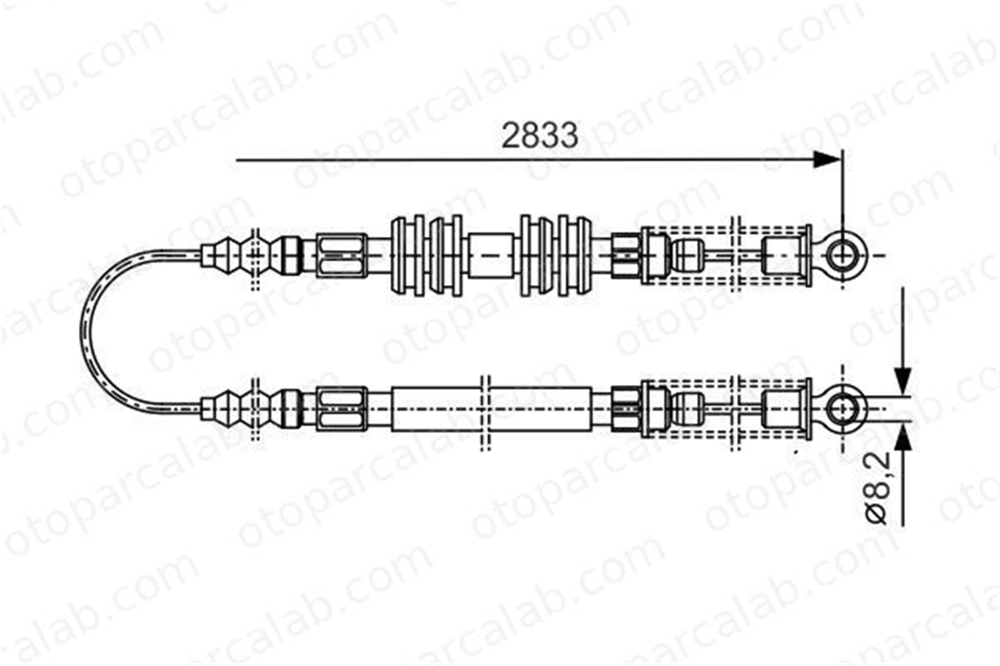 BOSCH 1 987 477 296 El Fren Teli Arka Sağ veya Sol INNOCENTI ELBA FIAT ELBA 7522590 5969735