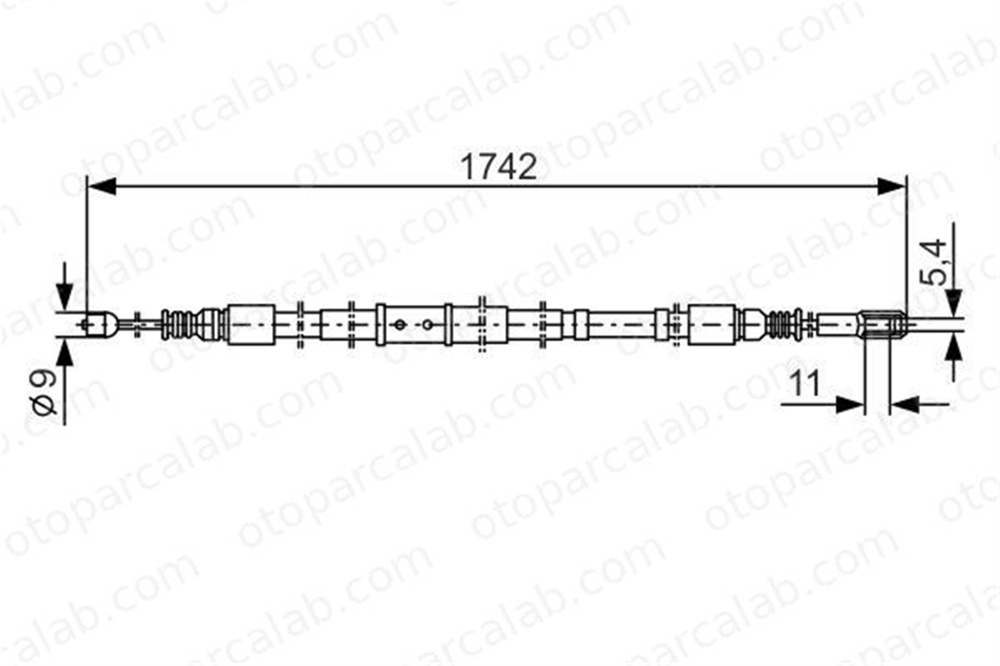 BOSCH 1 987 477 305 El Fren Teli Arka Sağ veya Sol AUDI 80 B4 Sedan 80 B4 Avant 1987477305 8A0609721AF