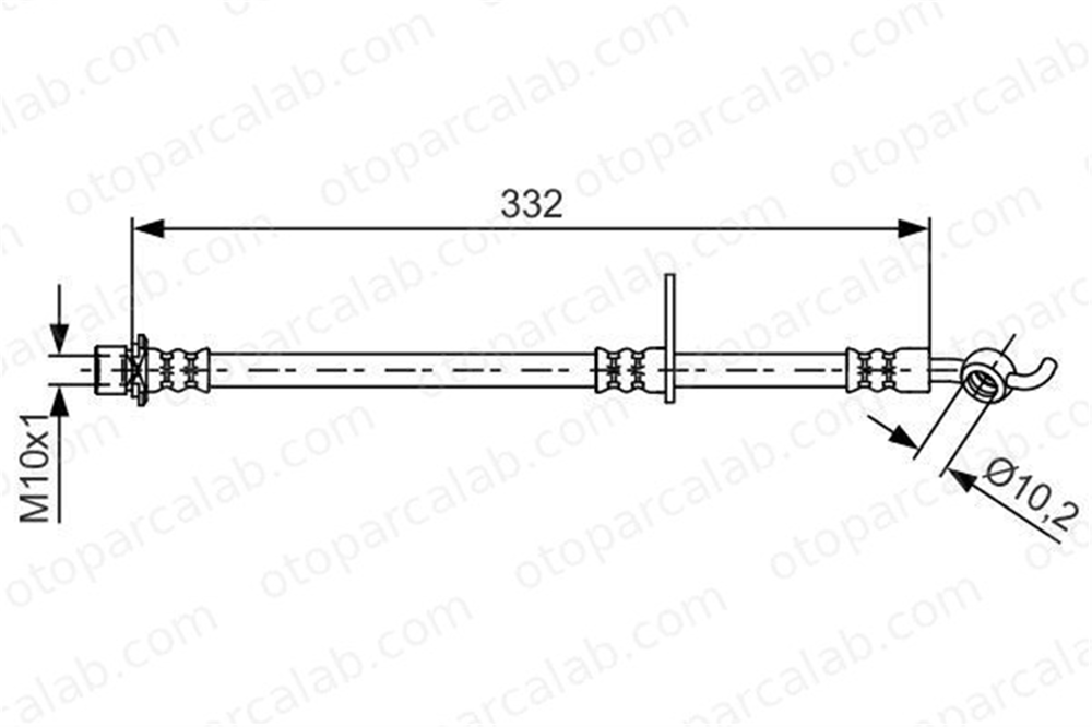 BOSCH 1 987 481 655 Fren Hortumu Arka Sağ veya Sol TOYOTA AVENSIS Sedan AVENSIS Station wagon 1987481655 90947W2017