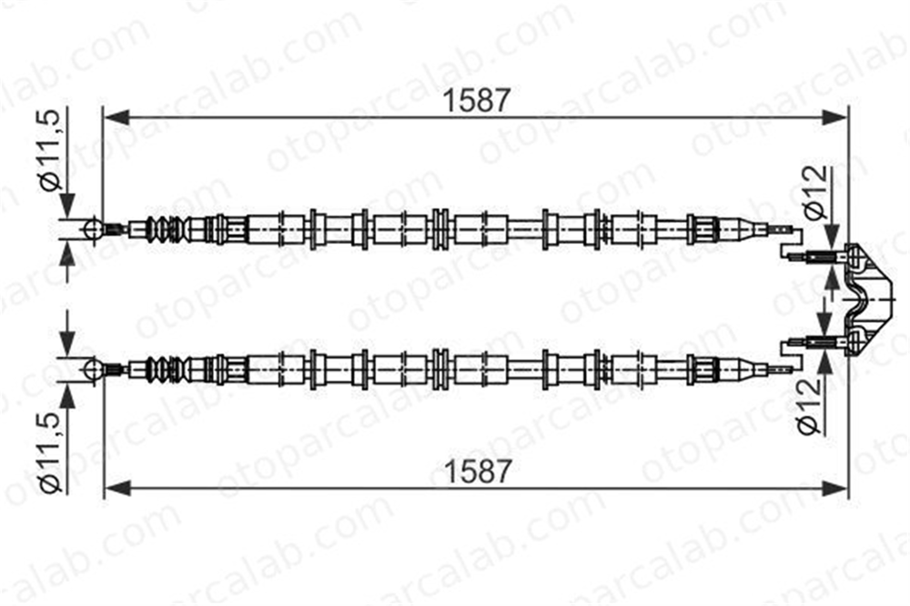 BOSCH 1 987 482 537 El Fren Teli Arka Sağ veya Sol OPEL ASTRA G Station wagon ASTRA G Cabrio 1987482537 13153654
