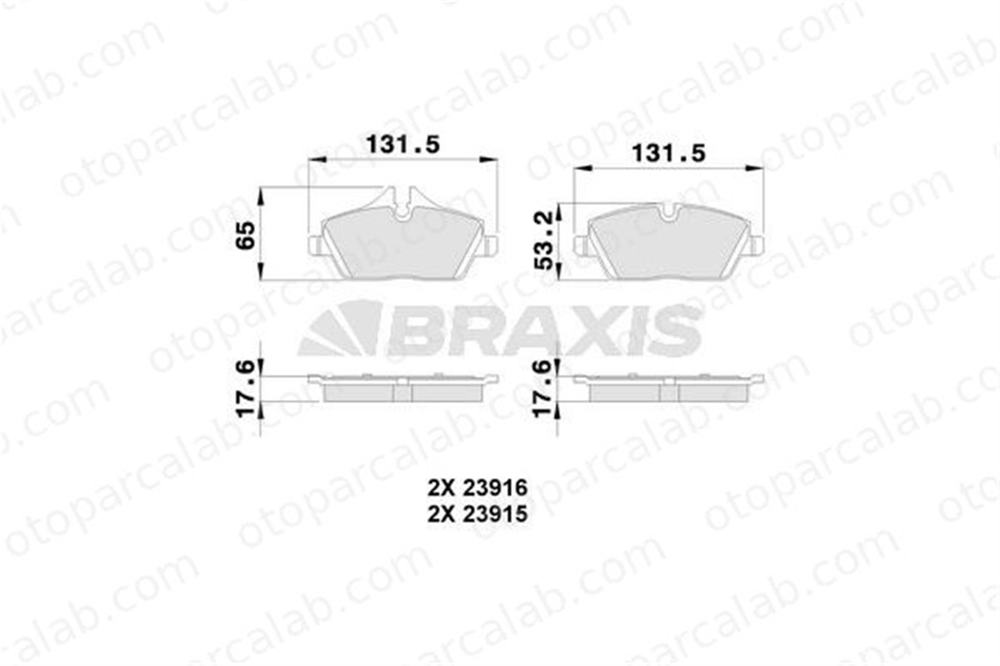 BRAXIS AA0031 Fren Disk Balata Ön BMW 1 MINI MINI 34106884263 34116772892