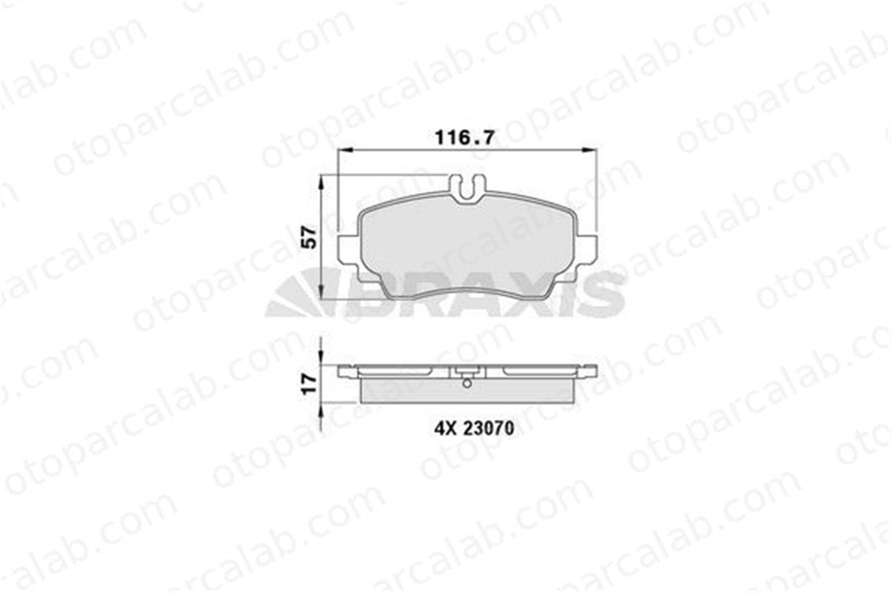 BRAXIS AA0034 Fren Disk Balata Ön MERCEDES-BENZ A-SERISI A1684201320 1684201120