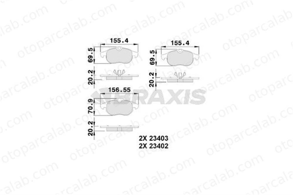 BRAXIS AA0045 Fren Disk Balata Ön OPEL VECTRA C VECTRA C GTS 1605139 1605136