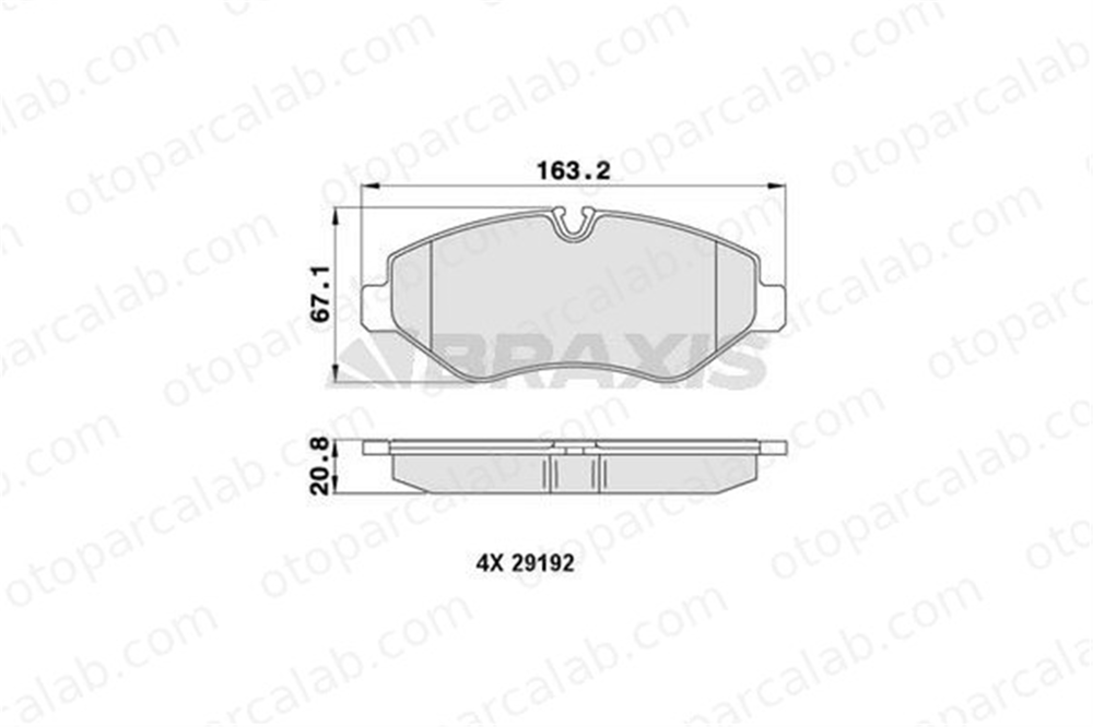 BRAXIS AA0059 Fren Disk Balata Ön MERCEDES-BENZ SPRINTER 3,5-t Platform şasi SPRINTER 3,5-t Panelvan/Van 2E0698151 A9064210400