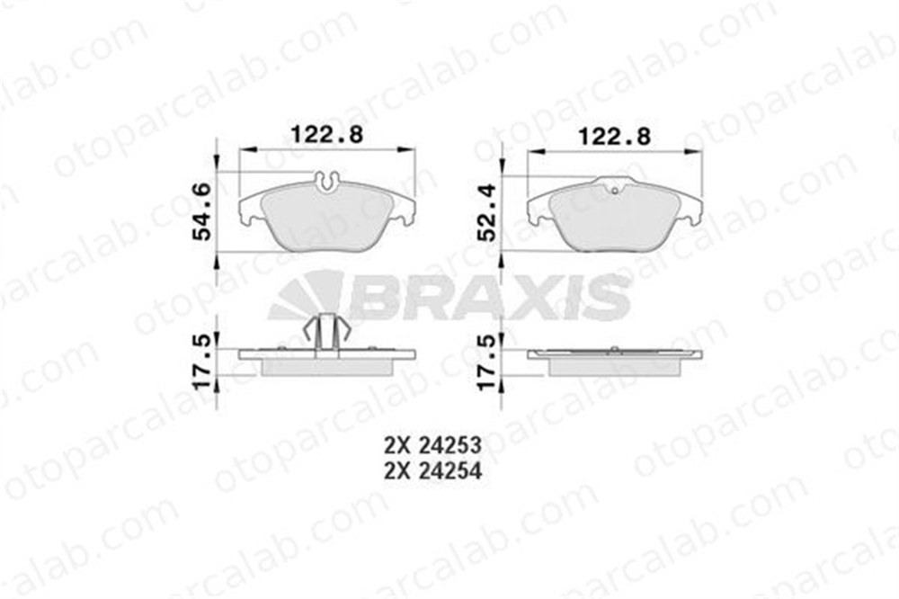BRAXIS AA0091 Fren Disk Balata Arka MERCEDES-BENZ C-SERISI C-SERISI T-Model A0074208520 54200720