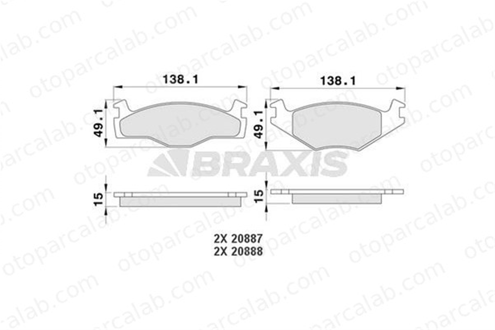 BRAXIS AA0167 Fren Disk Balata Ön SEAT CORDOBA IBIZA II 191698151L 1H0698151