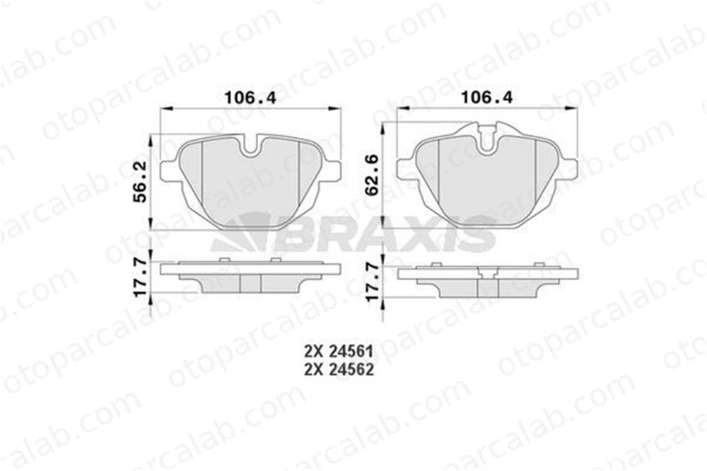 BRAXIS AA0170 Fren Disk Balata Arka BMW 5 5 Touring 34216885451 34216796741