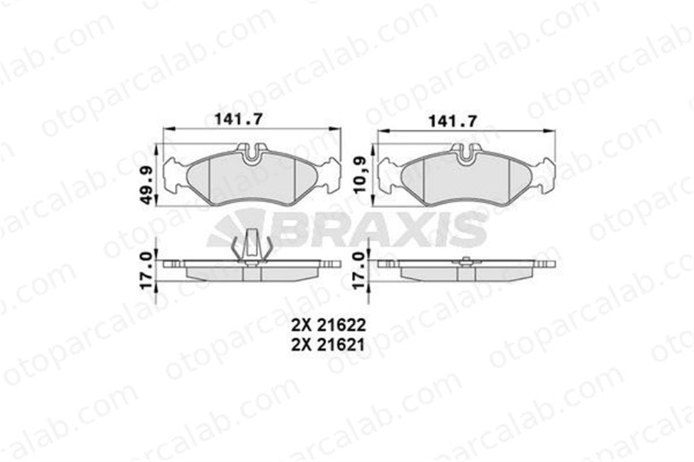 BRAXIS AA0253 Fren Disk Balata Arka VW LT 28-46 II Panelvan/Van LT 28-46 II Platform şasi A0044205620 2D0698451A