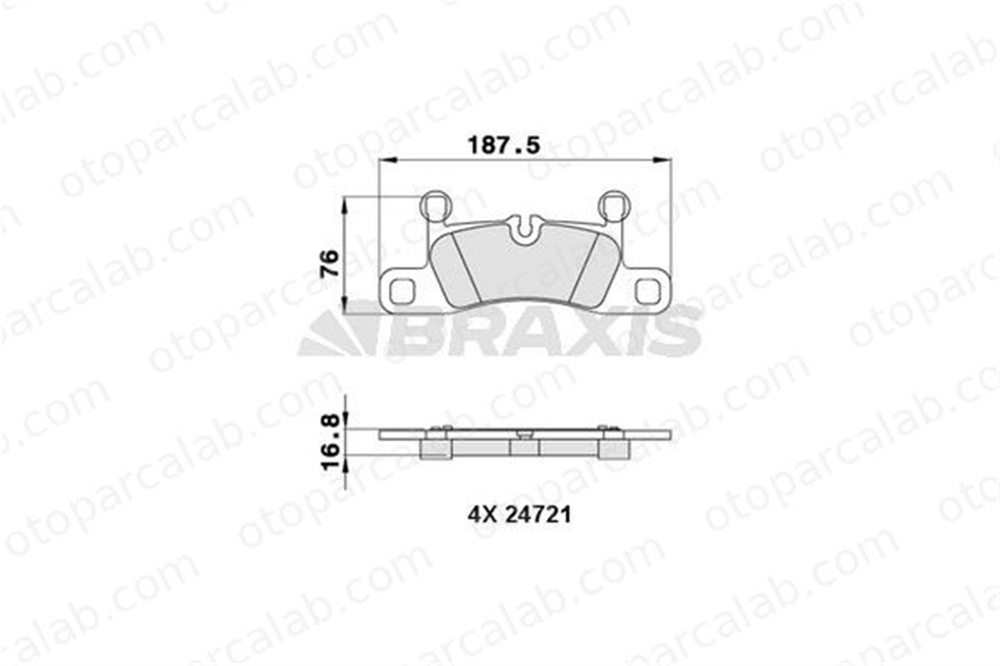 BRAXIS AA0283 Fren Disk Balata Arka PORSCHE CAYENNE VW TOUAREG 7P0698451 7P6698451