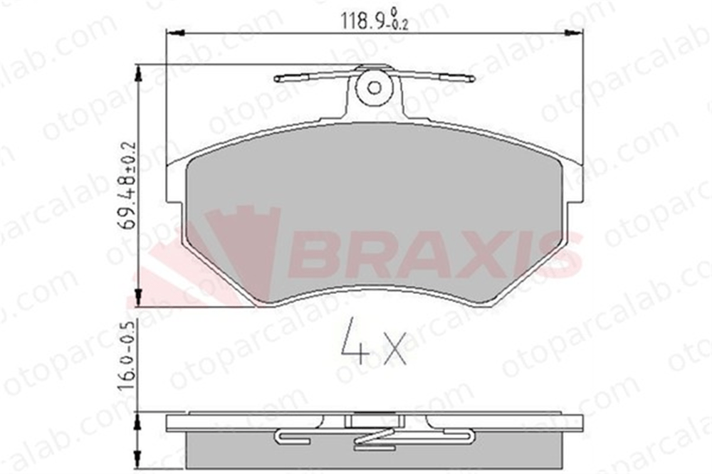 BRAXIS AA0607 Fren Disk Balata Ön VW GOLF III PASSAT B3/B4 Variant 357698151A 357698151D