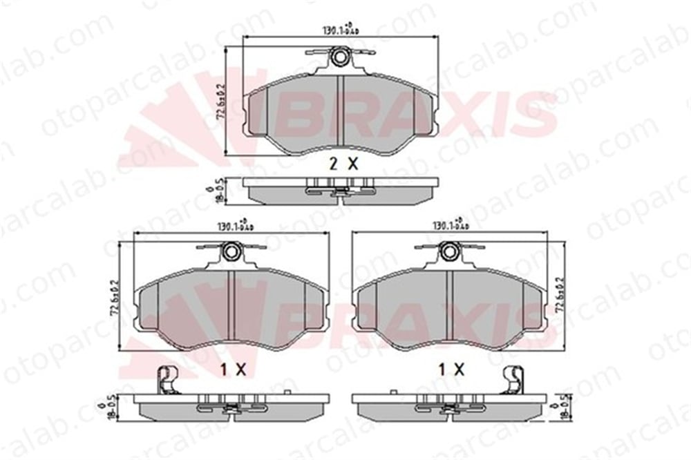 BRAXIS AA0609 Fren Disk Balata Ön HYUNDAI H100 Panelvan/Van H100 Minibüs/Otobüs 581014BA00 5810144A10