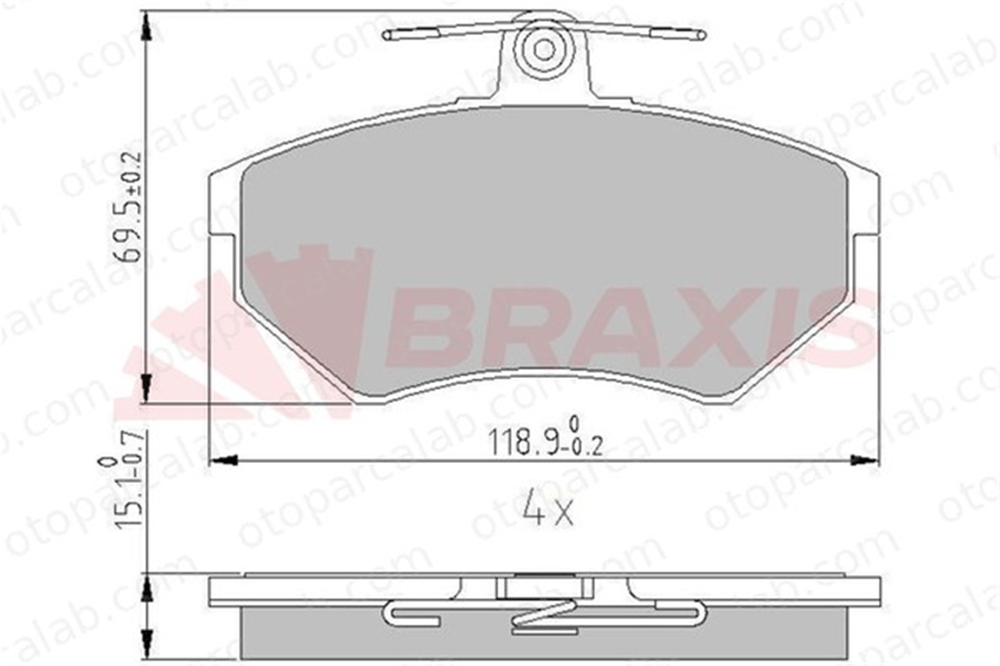 BRAXIS AA0616 Fren Disk Balata Ön VW GOLF III SEAT CORDOBA 1HM698151A 6N0698151A