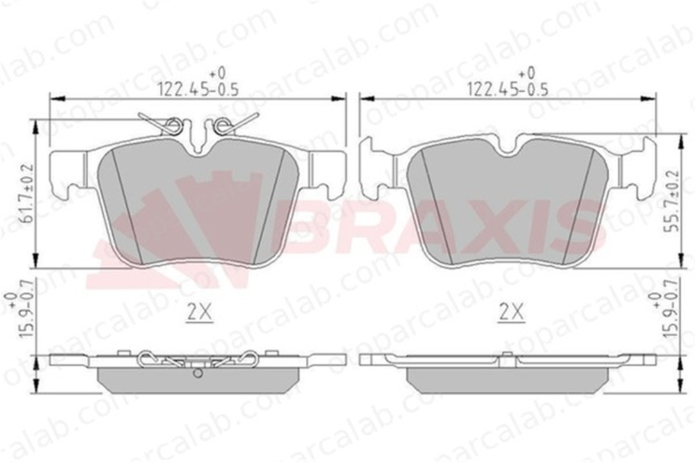 BRAXIS AA0618 Fren Disk Balata Arka MERCEDES-BENZ C-SERISI T-Model C-SERISI A0004208200 84201320