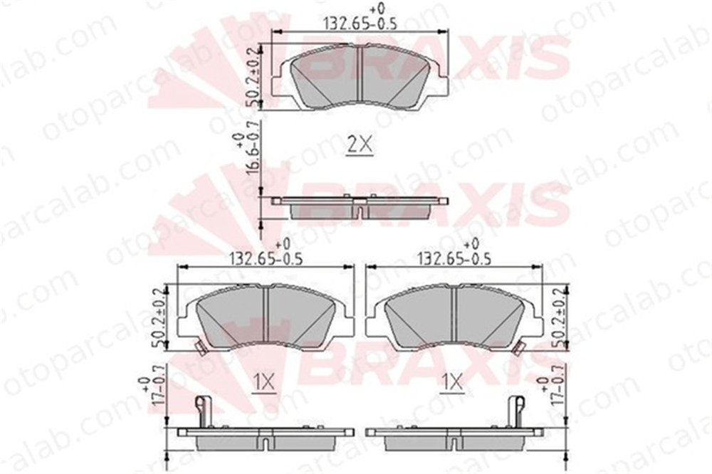 BRAXIS AA0631 Fren Disk Balata Ön HYUNDAI i10 II 58101B9A70
