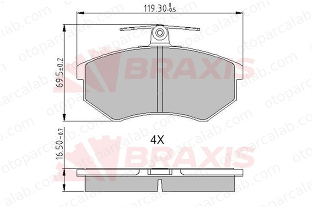 BRAXIS AA0634 Fren Disk Balata Ön VW PASSAT B3/B4 Variant AUDI 90 B2 533698151A 853698151A