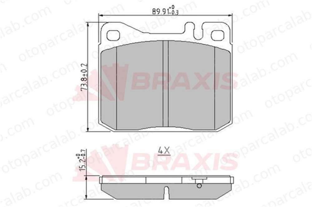 BRAXIS AA0635 Fren Disk Balata Ön MERCEDES-BENZ 123 Sedan S-SERISI A0004206320 4206320