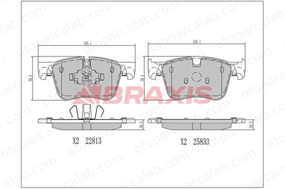 BRAXIS AA0693 Fren Disk Balata Ön PEUGEOT 5008 II CITROËN C4 PICASSO II 1623162380 95525370