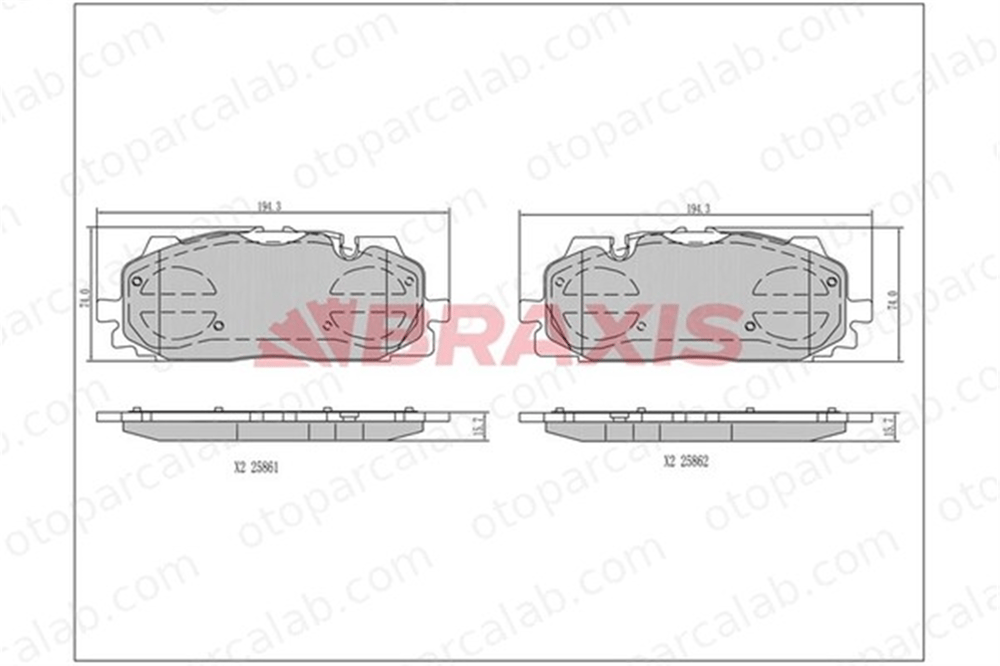 BRAXIS AA0695 Fren Disk Balata Ön AUDI A4 B9 A4 B9 Avant 4M0698151AP 8W0698151N