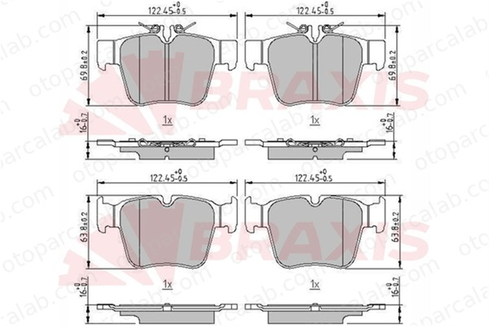 BRAXIS AA0707 Fren Disk Balata Arka MERCEDES-BENZ GLC GLC Coupe A0004205900 4205900