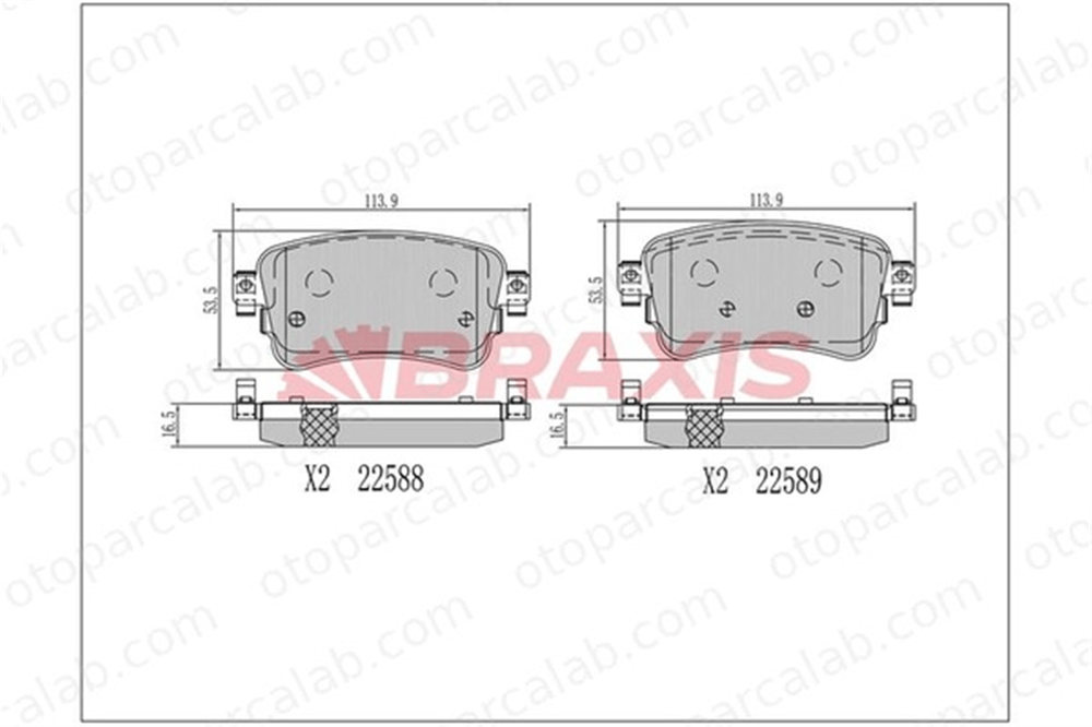 BRAXIS AA0708 Fren Disk Balata Arka CITROËN SPACETOURER Minibüs/Otobüs JUMPY Panelvan/Van 1617936880 1673603880