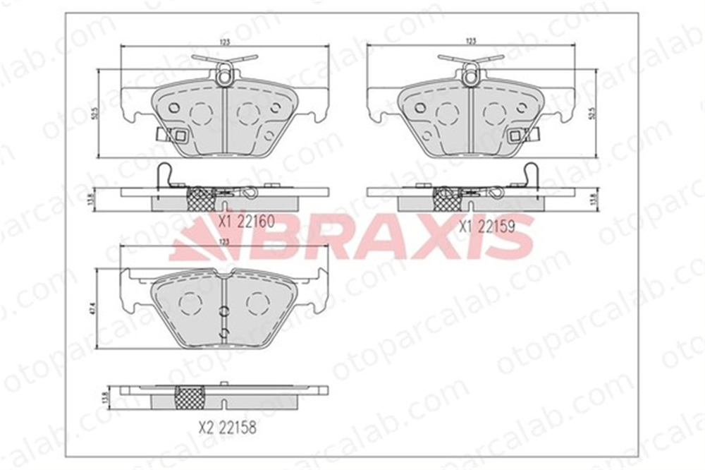 BRAXIS AA0732 Fren Disk Balata Arka SUBARU FORESTER XV 26696AL000