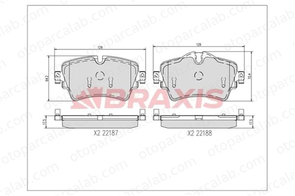 BRAXIS AA0734 Fren Disk Balata Ön MINI MINI BMW 2 Active Tourer 34106863293 34106874034