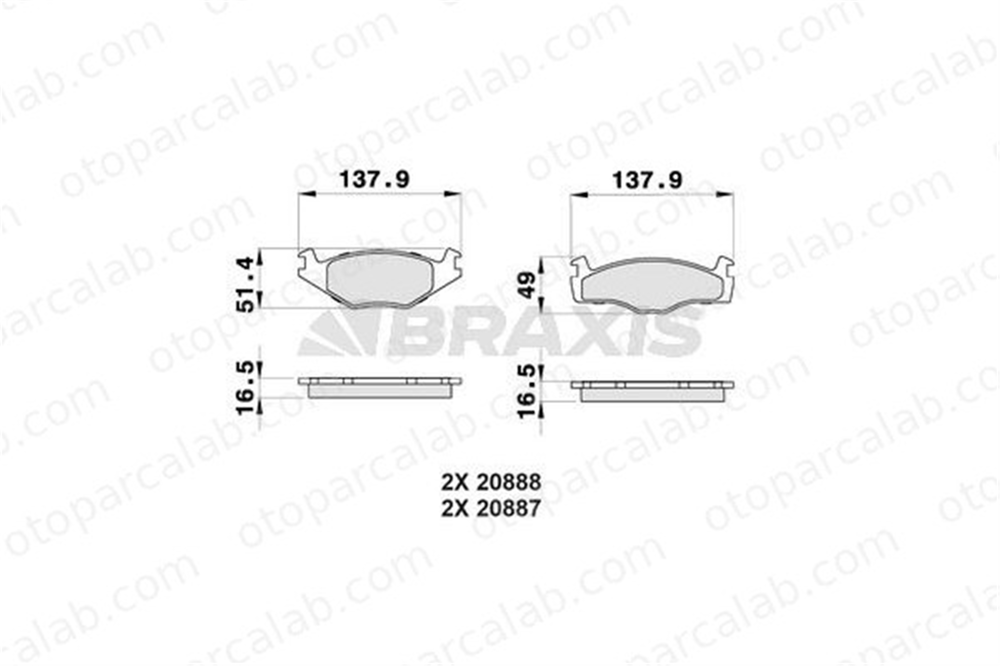 BRAXIS AB0026 Fren Disk Balata Ön SEAT IBIZA II CORDOBA 867698151