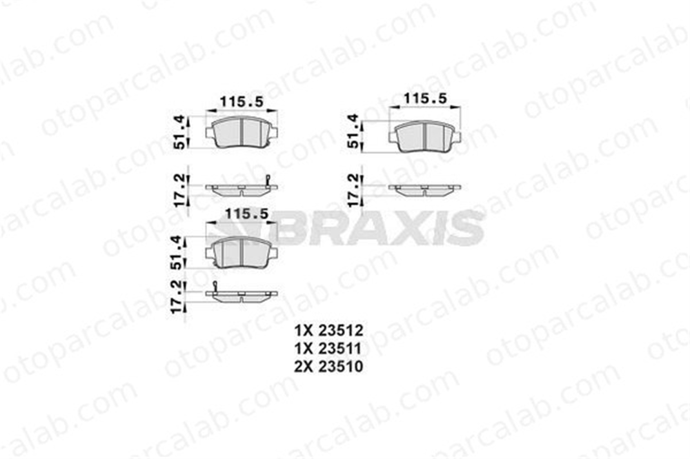 BRAXIS AB0036 Fren Disk Balata Ön TOYOTA YARIS VERSO YARIS 446552021 0446552021