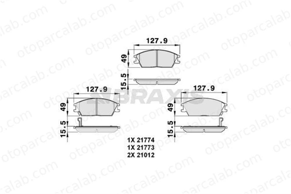 BRAXIS AB0044 Fren Disk Balata Ön HYUNDAI GETZ ACCENT II 581011CA00 5810125A10