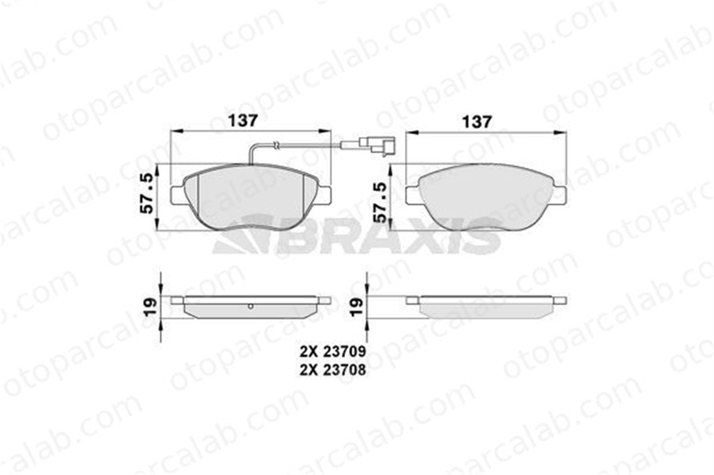 BRAXIS AB0045 Fren Disk Balata Ön FIAT DOBLO Cargo STILO Multi Wagon 71770094 71770106