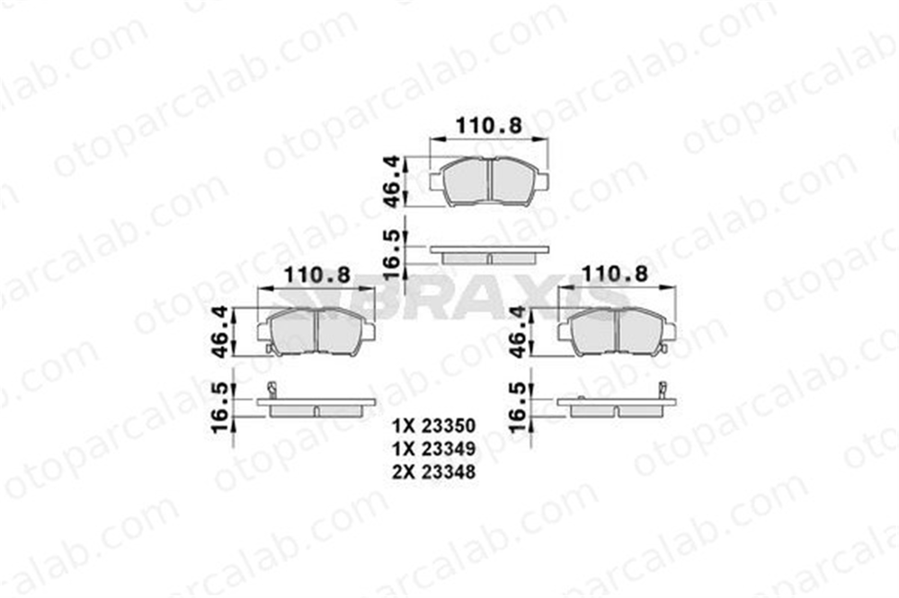 BRAXIS AB0077 Fren Disk Balata Ön TOYOTA COROLLA Sedan COROLLA Station wagon 446552140 04465-52140