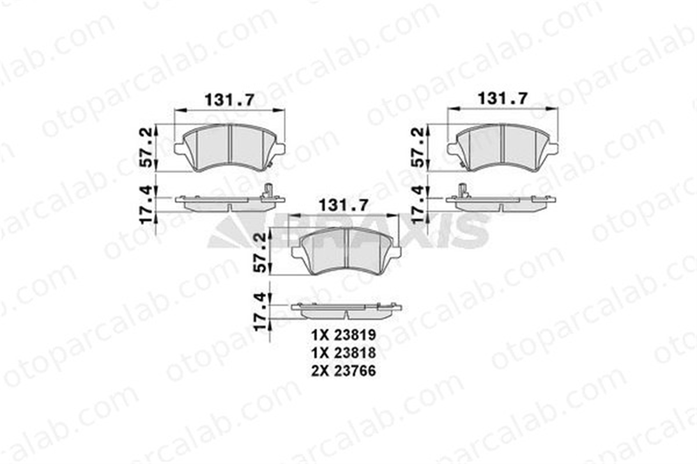 BRAXIS AB0082 Fren Disk Balata Ön TOYOTA COROLLA COROLLA Station wagon 446502130 04465-02130