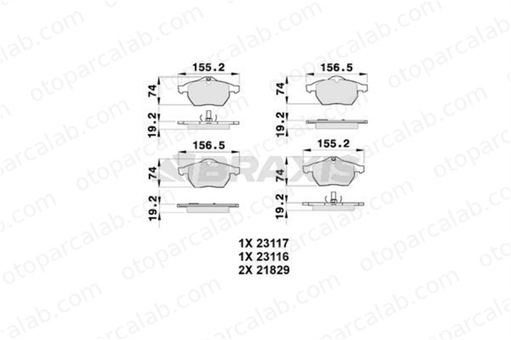 BRAXIS AB0130 Fren Disk Balata Ön SAAB 9-5 Station wagon 9-5 5062203 1605984