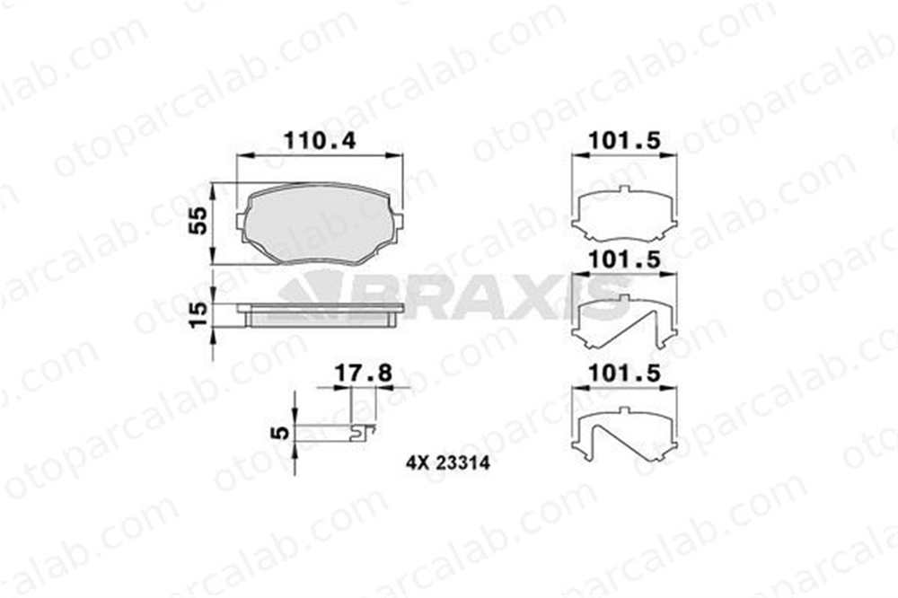 BRAXIS AB0134 Fren Disk Balata Ön SUZUKI GRAND VITARA I VITARA 5520065D50 5520077E00