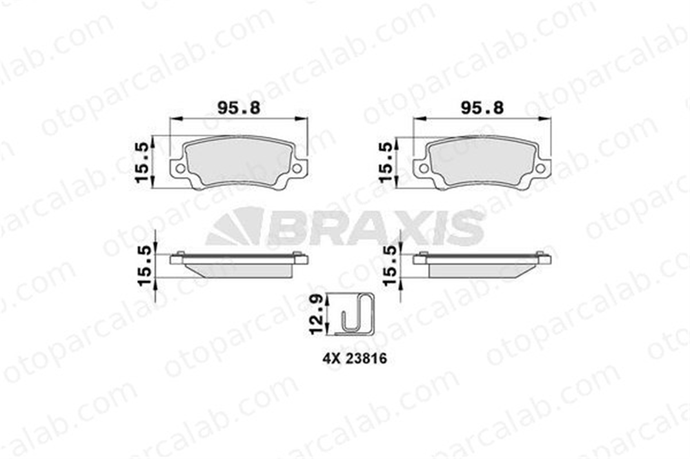 BRAXIS AB0136 Fren Disk Balata Arka TOYOTA COROLLA COROLLA Station wagon 4466020 04466020
