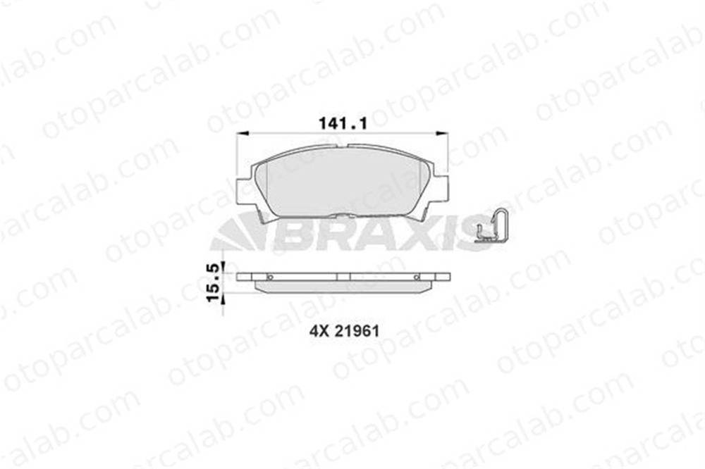 BRAXIS AB0191 Fren Disk Balata Ön TOYOTA AVENSIS AVENSIS Liftback 44652B020 04465-2B020